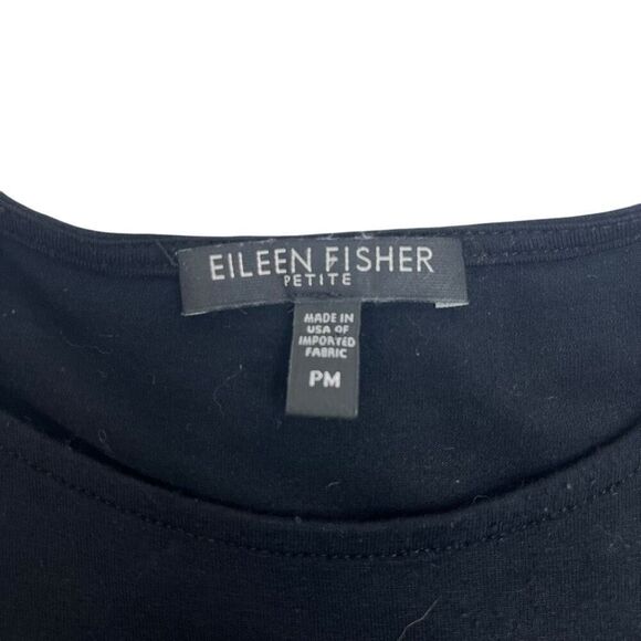 Eileen Fisher Womens Asymmetrical Round Neck Tunic Tank Top Black Size PM - Picture 11 of 14